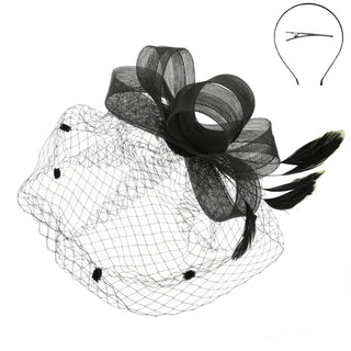 Mesh Fascinator with Feathers
