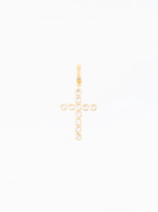 Sophie Circle Stone Cross Charm