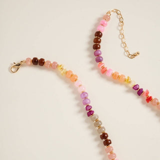 Mixed Marbled  17" Ombre Beaded Pendant Necklace