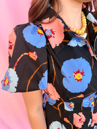 Midnight Bloom Midi Dress