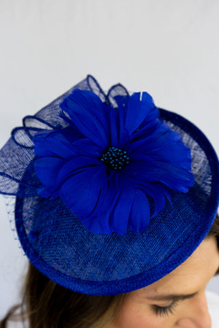 Navy Runaway Rose Fascinator