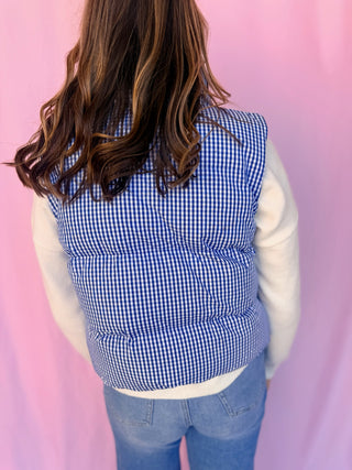 Gingham Puffer Vest