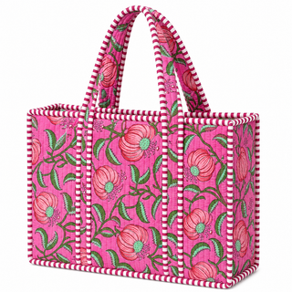 Mini Pink Blossom Quilted Tote Bag