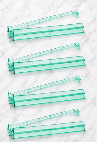 Green Acrylic Mahjong Tile Racks with Pushers Set
