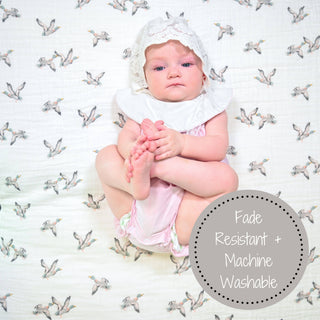 Baby Muslin Mallard Duck Swaddle Blanket