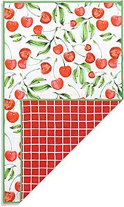 Cherry Red Plaid Absorbent Towel