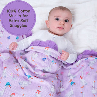 Muslin Goose Parade Quilt Baby & Kids Ruffle  Blanket