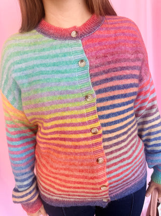 Space Dye Striped Cardigan