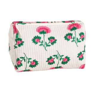 Rectangular pouch with floral pattern on a white background