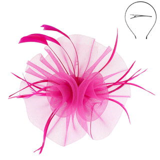 Floral Feather Mesh Fascinator