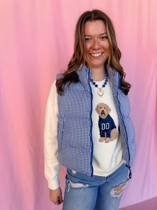Gingham Puffer Vest