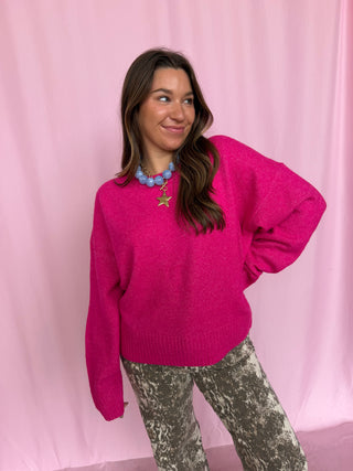 Relaxed Fit Crew Neck Sweater