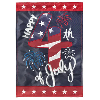 Happy 4th of July Burlap Garden Flag