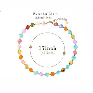 Dopamine-Colored Resin Bead Necklace
