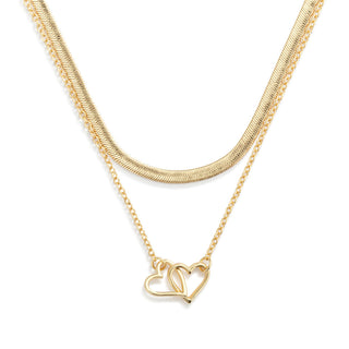 Layered Heart Gold Necklace