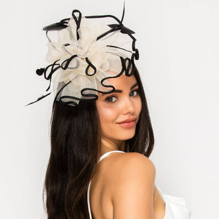 Ivory Floral Feathered Mesh Fascinator