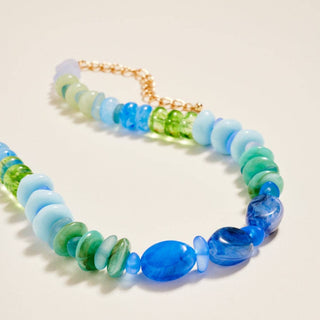 Marbled Ombre 16" Bead Seaglass Necklace