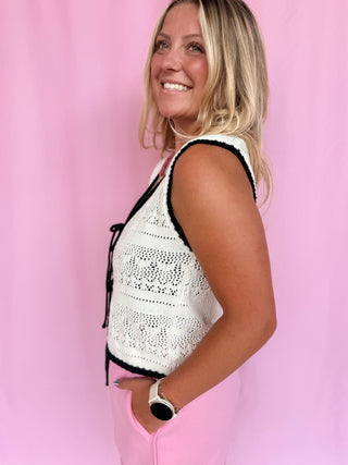 Crochet Tie Front Top