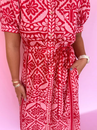 Waist Tied Midi Dress