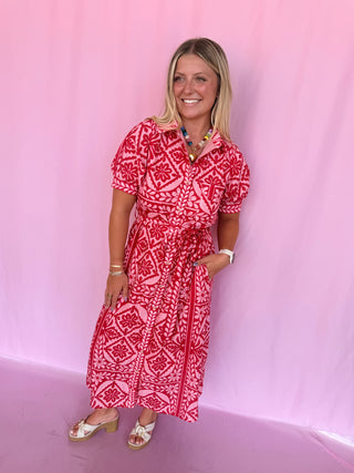 Waist Tied Midi Dress