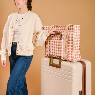 Maple Gingham Canvas Tote