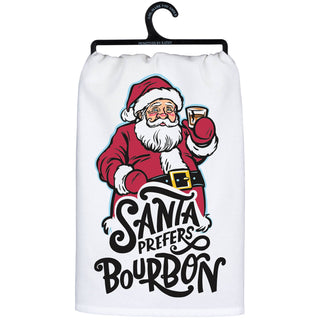 Santa Prefers Bourbon Kitchen Towel