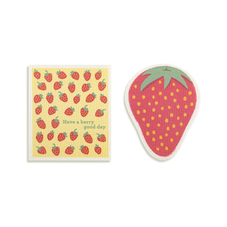 Strawberry Shaped Biodegradable Dish Cloths Set
