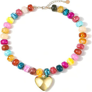Dopamine-Colored Resin Bead Necklace