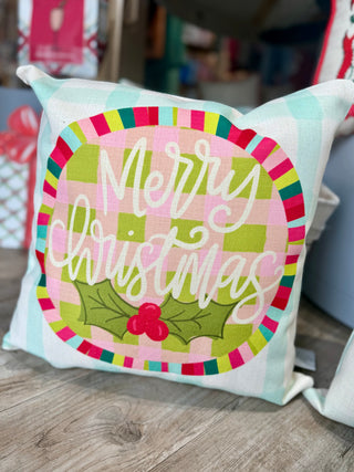 Merry Christmas Jewel Square Pillow