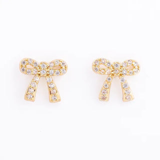 Clear Holiday Bow Earring