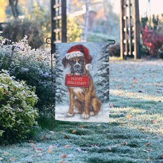 Boxer Happy Howlidays Garden Flag