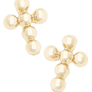 Millie Beaded Cross Stud Earrings