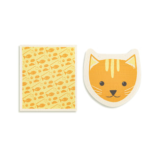 Cat Shaped Biodegradable Dish Cloths Set