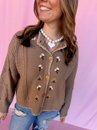 Embroidery Floral Cardigan