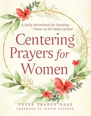 Book cover of 'Centering Prayers for Women' with floral design and text.