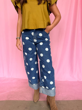 Chasing Joy Poka Dot Jeans