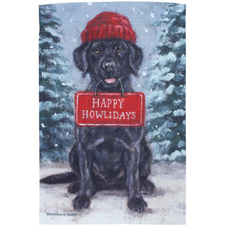 Black Lab Happy Howlidays Garden Flag