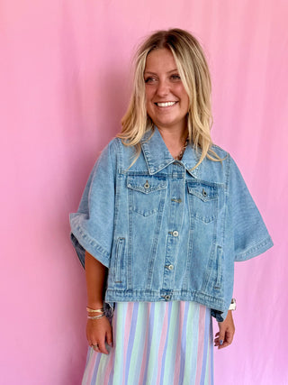 Modern Obsession Denim Poncho