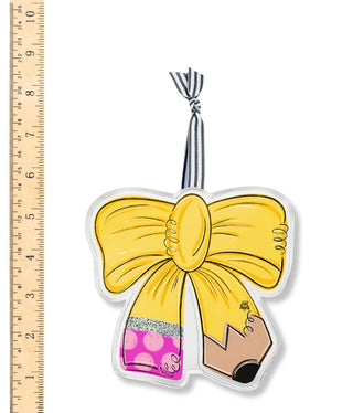 Pencil Bow Acrylic Ornament