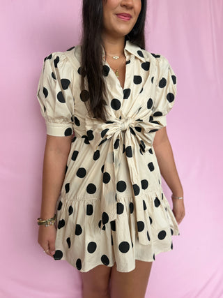 Polka Dot Puff Sleeve Dress