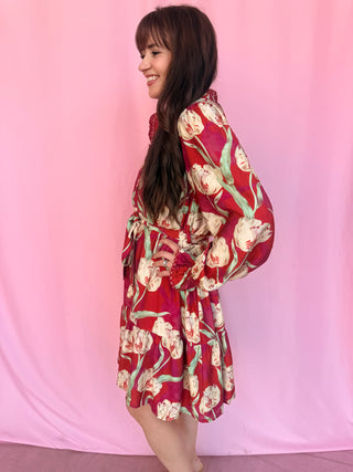 Tulip Belted Tiered Dress