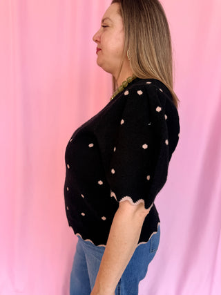 Moving Up Dot Sweater- Curvy
