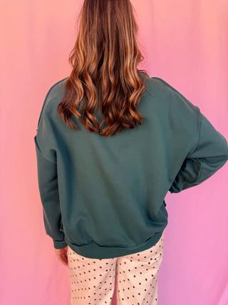 "BLESSED" Mock Neck Sweatshirt