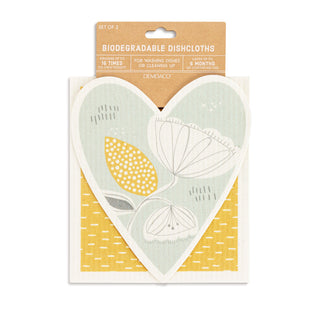 Abstract Floral Biodegradable Dish Cloths Set