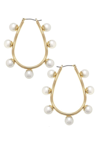 Allison Studded Pearl Teardrop Earrings