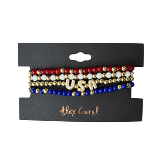 USA bracelet stack