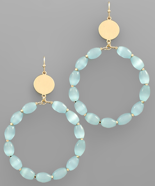 Aqua Catseye Hoop