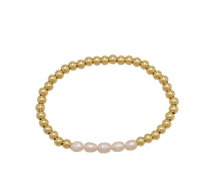 5MM 5 Pearl Gold Bracelet