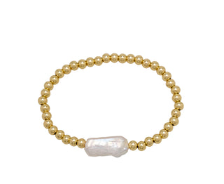 5MM Baroque Pearl Gold Bracelet
