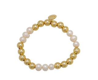 8MM Pearl & Gold Bracelet